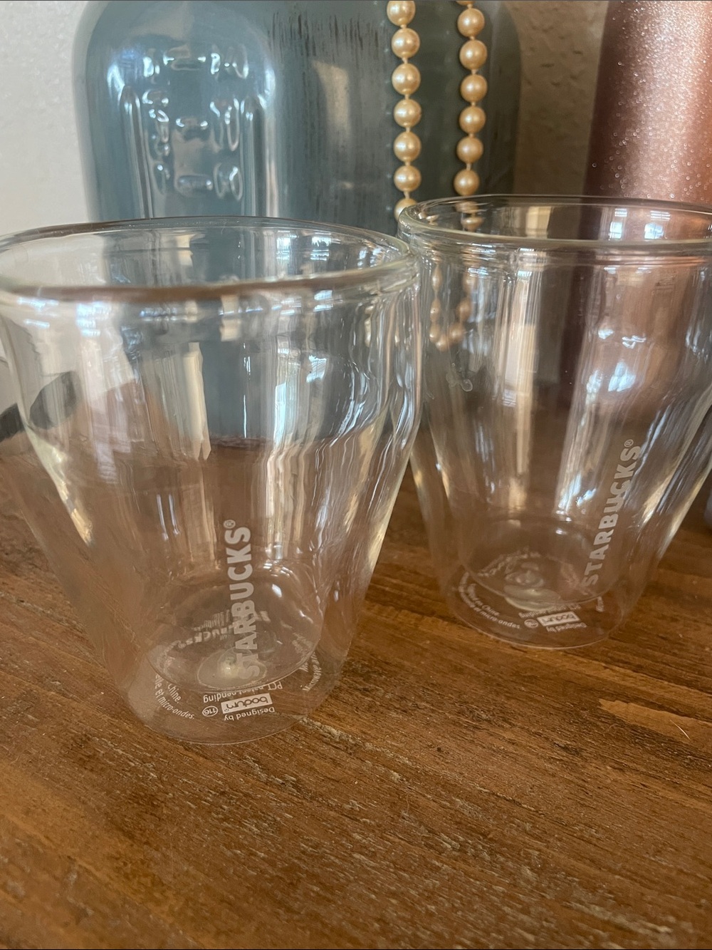 Starbucks Clear Vacuum Double-Wall Glass Cups, Transparent (Set of 2) 12oz